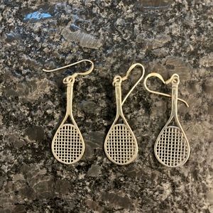 Silver Tennis Racquet earrings two and a spare:-)!